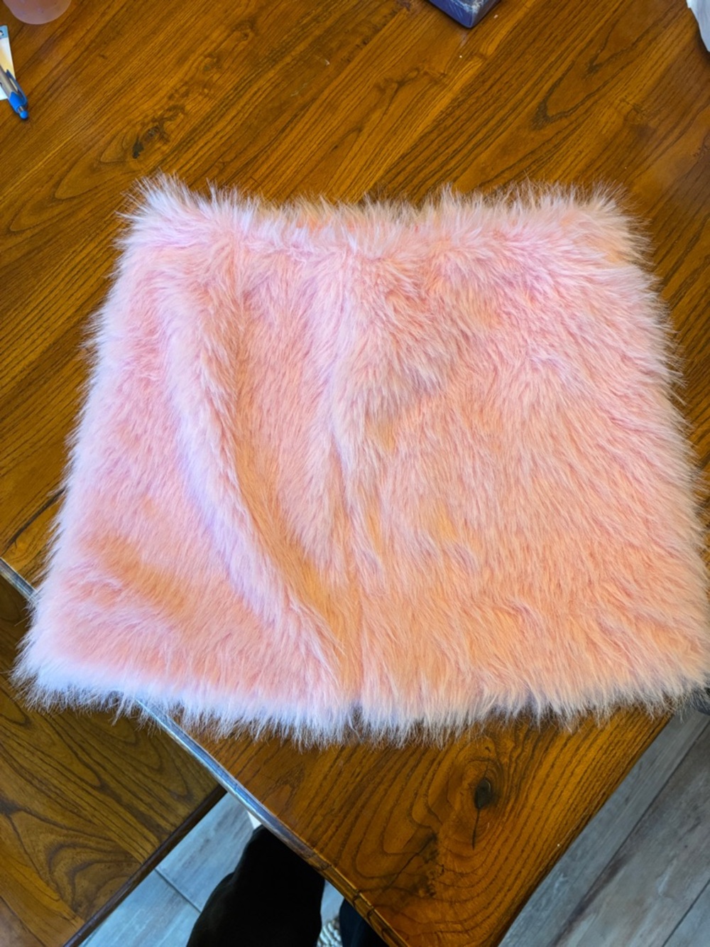 Pink Faux Fur Mini Skirt - Junior’s or Women’s Medium